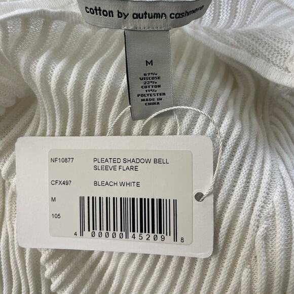 NWT Cotton by Autumn Cashmere Pleated Shadow Bell Sleeve Top Size Medium - Picture 4 of 4